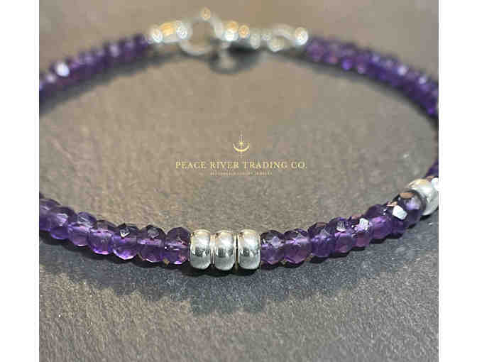 Amethyst and Silver Beaded Bracelet
