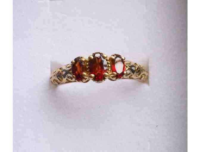 Garnet Trilogy Ring