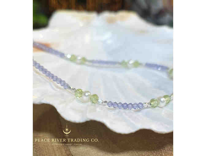 Tanzanite Peridot Pearl Bracelet