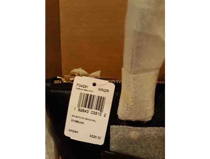 Designer Coach black with brown trim purse