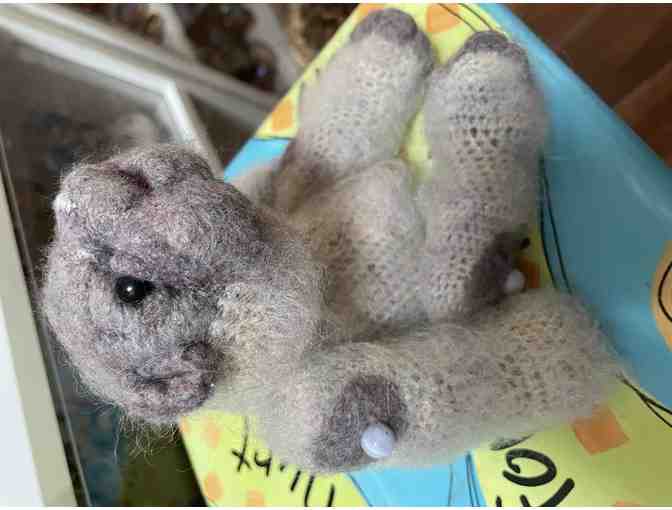 Unique Hand-Dyed, Spun, Felted Vintage Teddy Bear