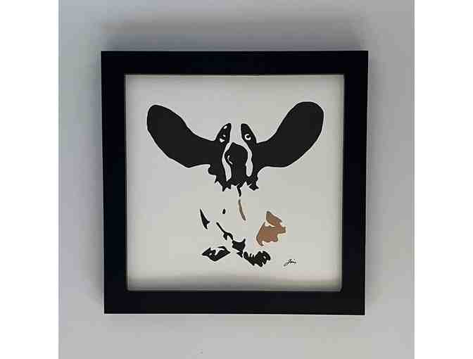 Handmade Artwork - Bassett Hound with Mica