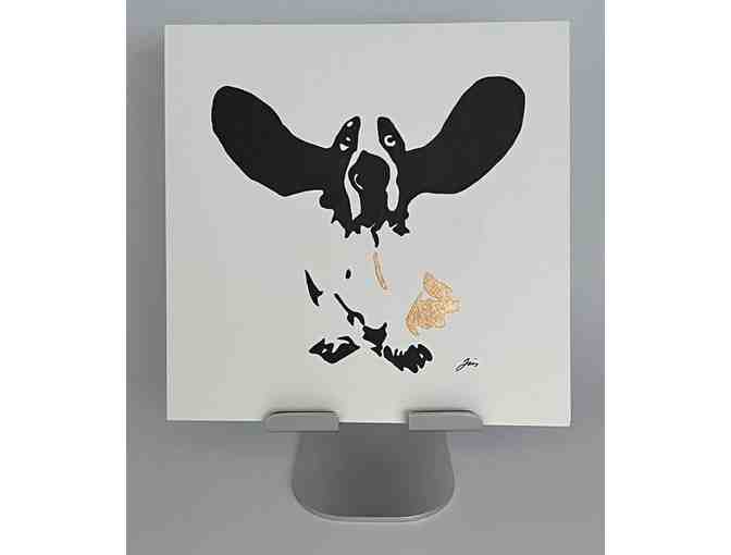 Handmade Artwork - Bassett Hound with Mica