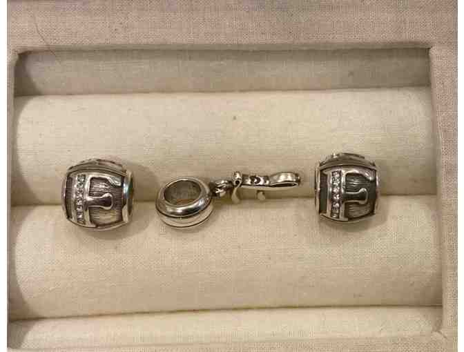 Brighton Letter 'F' Bead Charms w/Crystals