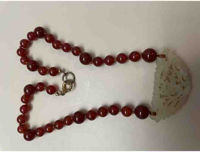 'Dainty' Vintage Carnelian and 'Jade' Necklace
