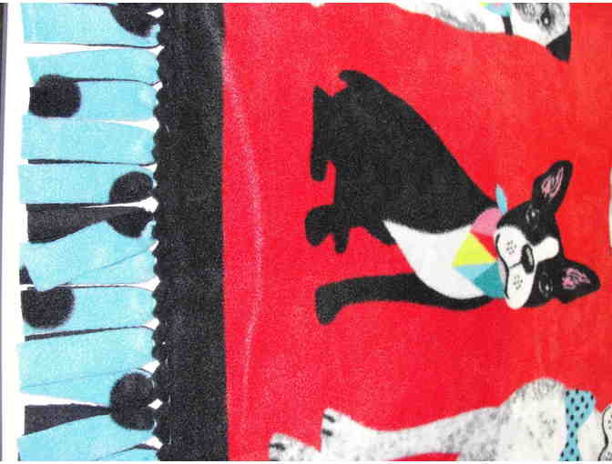 Dogs Fleece Tie Throw Blanket
