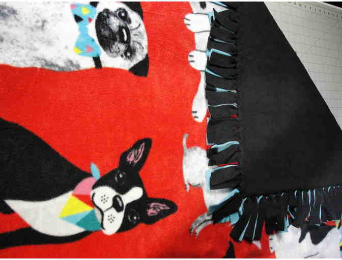 Dogs Fleece Tie Throw Blanket