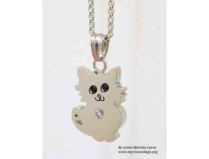 Kitty Stainless Steel Necklace by Artist Martha Cares