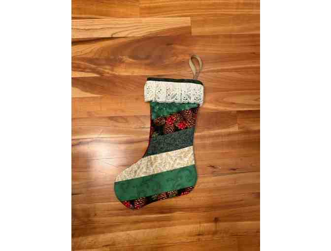 Quilted Christmas Stocking w/Lace