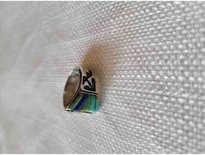 Sterling Silver Ring with Turquoise and Lapis