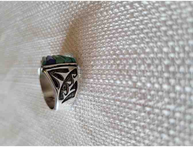 Sterling Silver Ring with Turquoise and Lapis