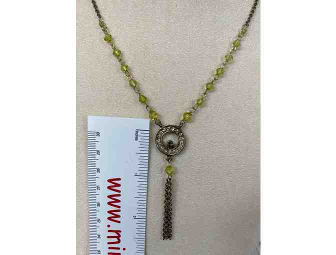 Green Fashion Jewelry Necklace and Earrings Set