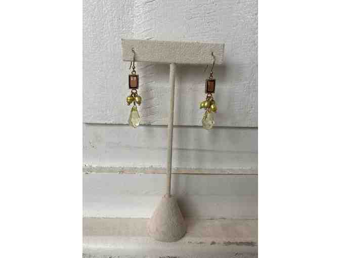 Green Fashion Jewelry Necklace and Earrings Set