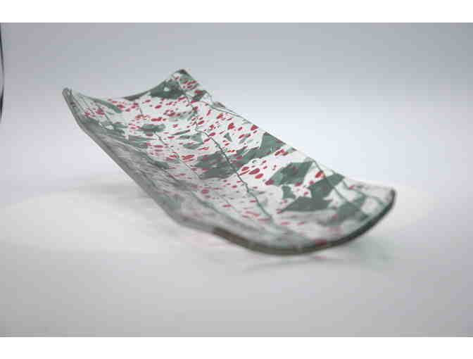 holiday channel plate, fused glass (Zip code 60646 Local Pickup Only)