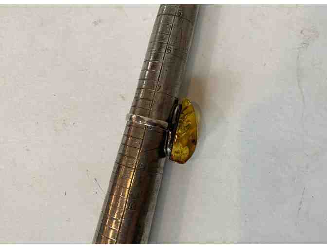 Amber and Sterling Silver Ring Size 7 Â¾