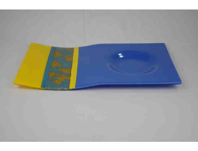 9x15in sushi platter, fused glass (Zip code 60646 Local Pickup Only)