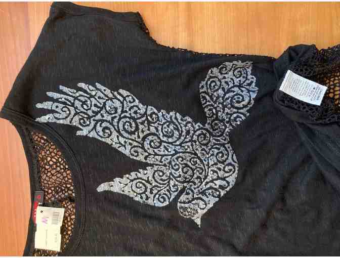 Tee Party Dove T-Shirt w/Crochet Back Medium