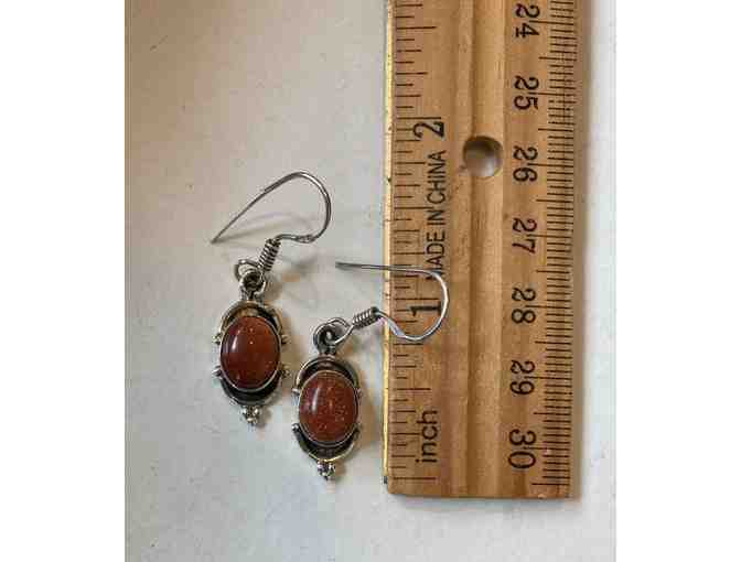 Sterling Silver and Sunstone Earrings