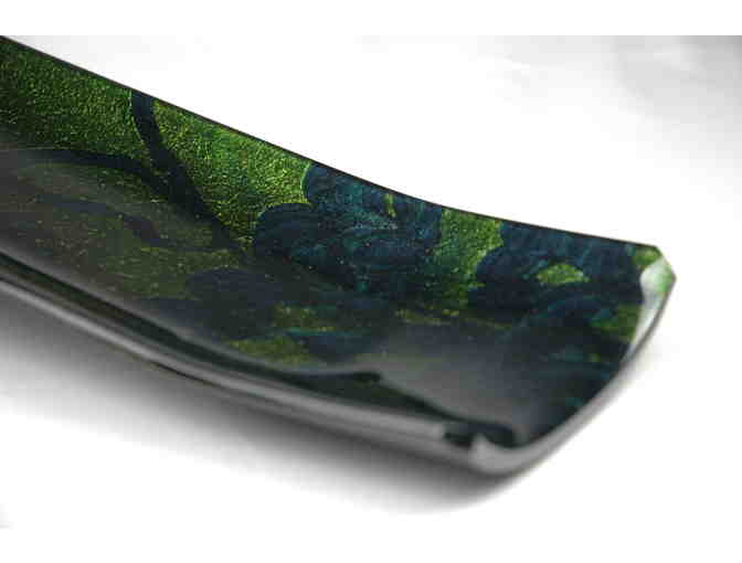 wine rack, fused glass (Zip code 60646 Local Pickup Only)