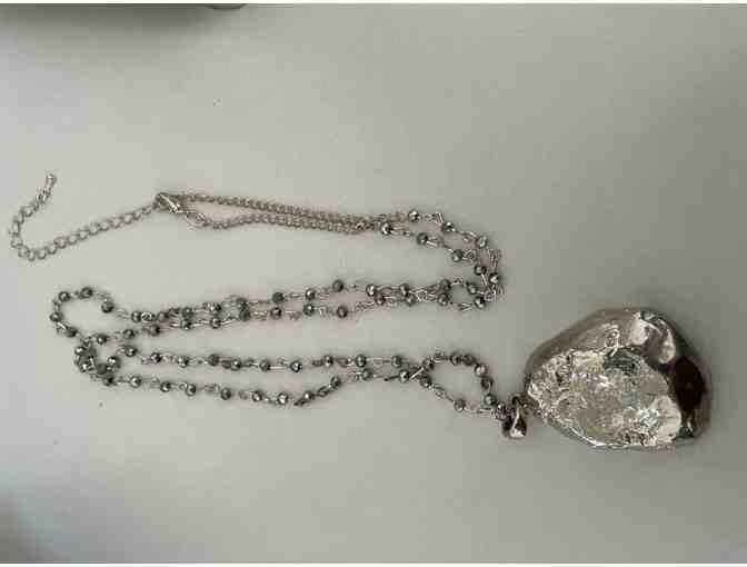 Silver Druzy Necklace on 30Â Chain