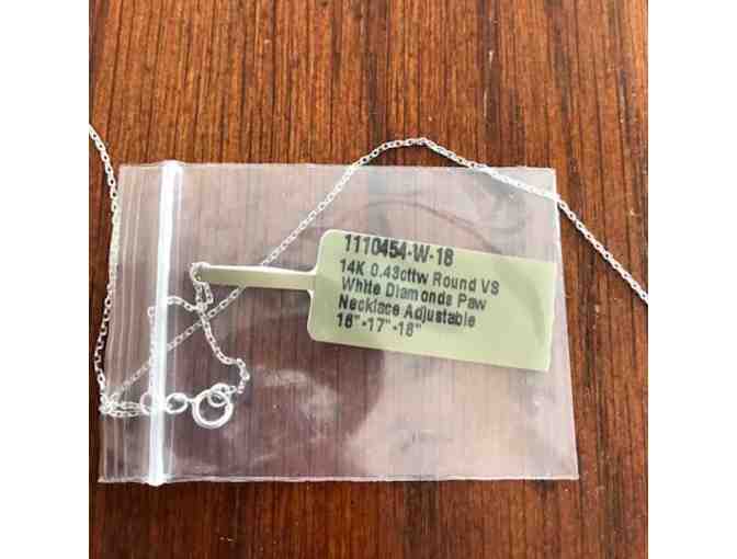 White Gold & Diamond Paw Necklace