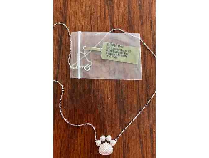 White Gold & Diamond Paw Necklace