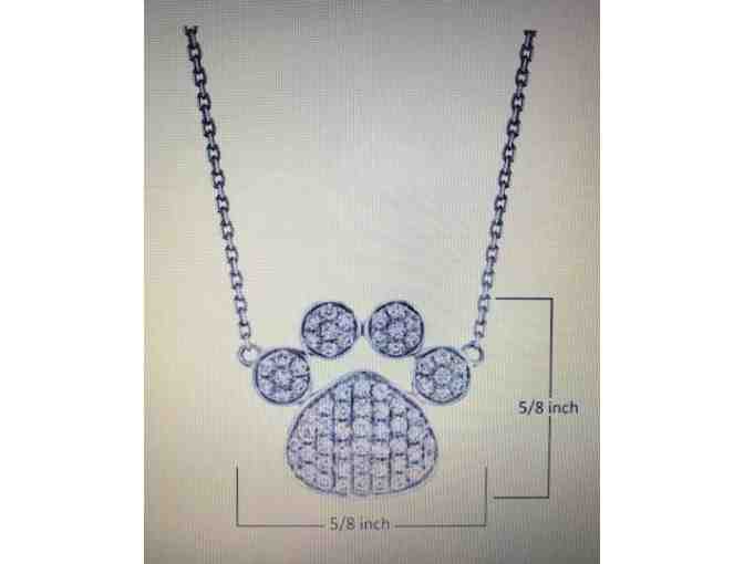 White Gold & Diamond Paw Necklace