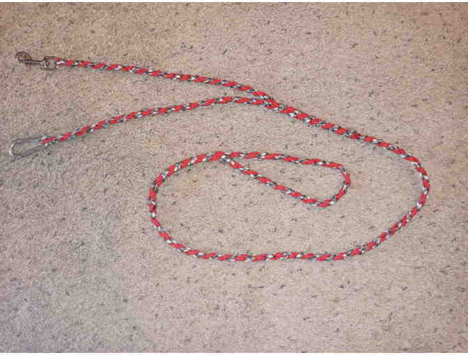 Red Double Lead Handmade Paracord Leash