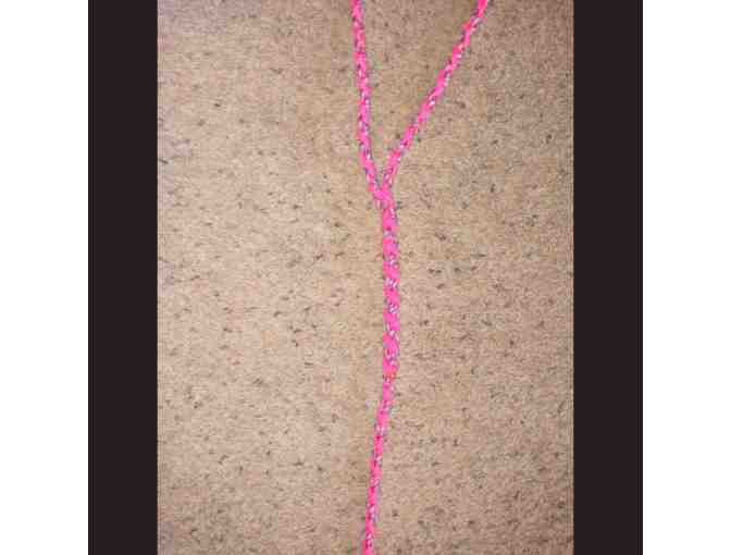 Pink double lead hand woven paracord leash