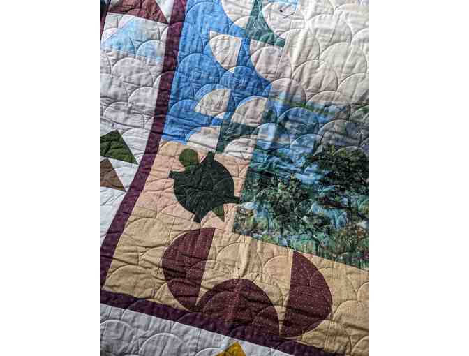 Handmade Throw Sized Quilt Blue