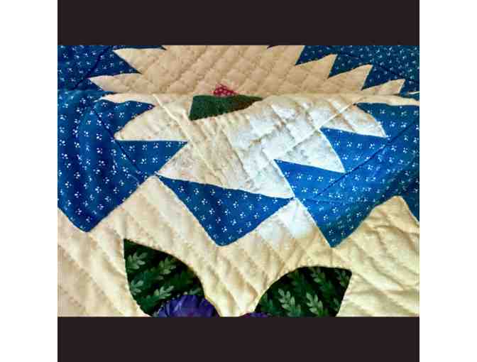 EXQUISITE Hand-Stitched Hand-Appliqued Baltimore Album Quilt with Sawtooth Patchwork