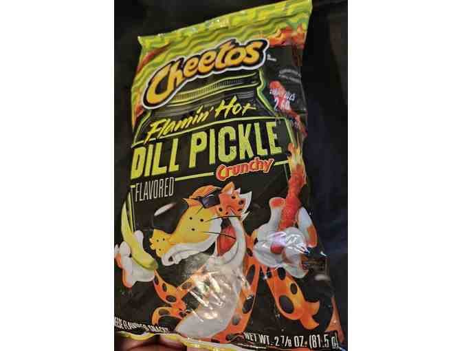 Costume jewelry and Dill pickle hot flamin cheetos