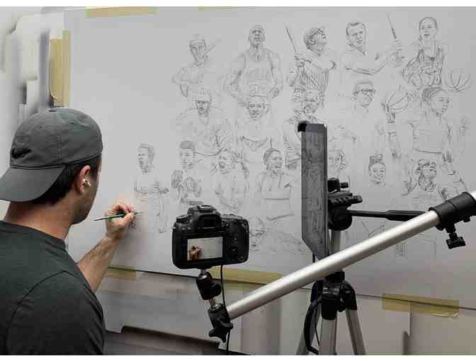 Adam Port's Iconic Athletes Sports Art - Photorealistic Painting 30'x50'