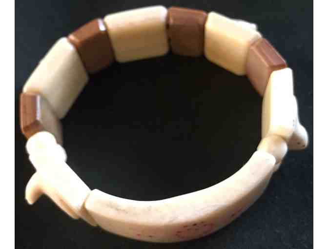 Alaska Bracelet - Walrus Tusk and Bone depicting Polar Bears