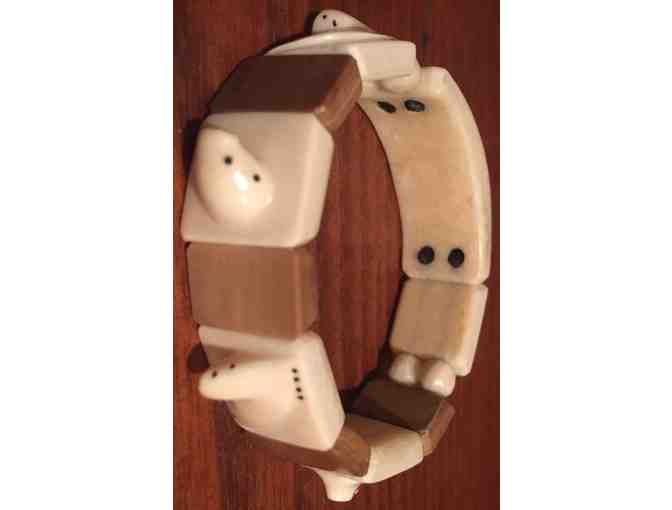 Alaska Bracelet - Walrus Tusk and Bone depicting Polar Bears
