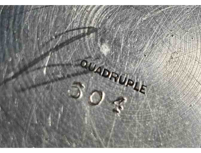 Quadrupled Plated Silver Syrup or Creamer, Small Vintage Pitcher/ Hinged Lid and Saucer