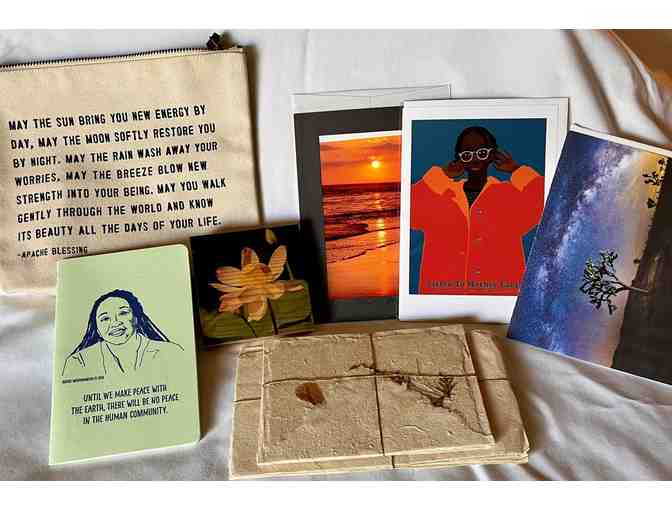 Blended Shades of Green Handknit Scarf & Matching Hat with Button