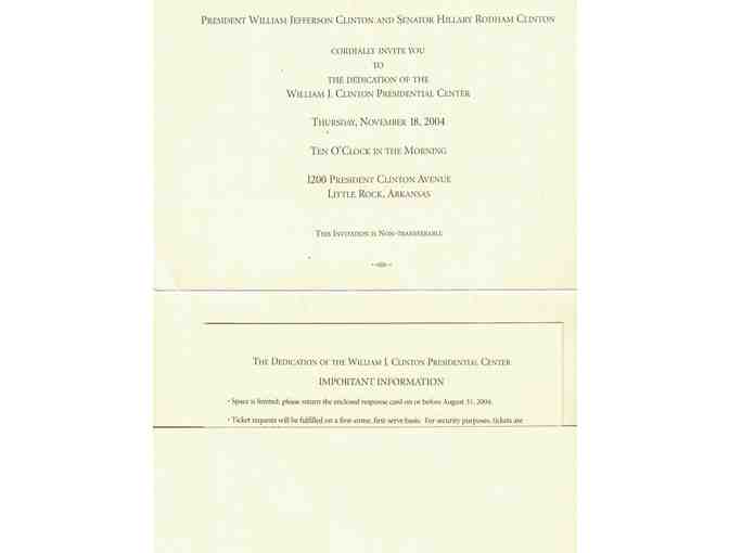 Invitation to the Opening of the Clinton Presidential Library