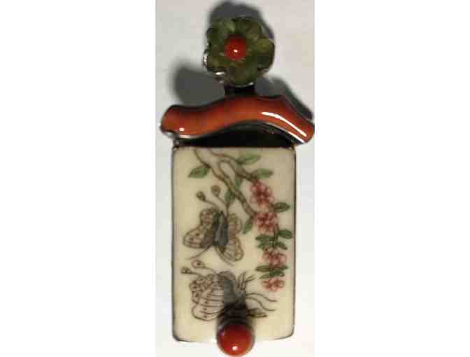 Sterling Silver Collar Loop with Exquisite Chinese Tile Pin/Pendent Piece.