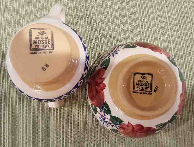 Nicholas Mosse Pottery - Small Pitcher and Bowl, Kilfane Rose Pattern, Retired