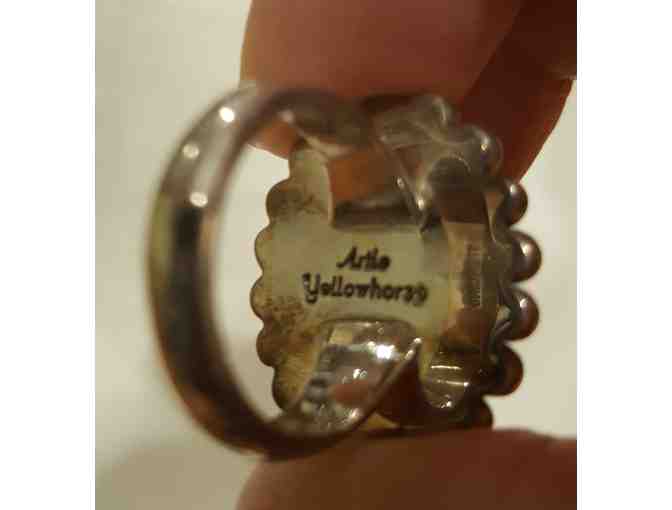 Moonstone and Sterling Silver Ring by Artie Yellowhorse