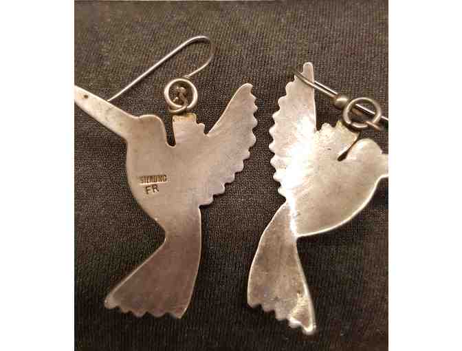 Sterling Silver and Turquoise Hummingbird Earrings