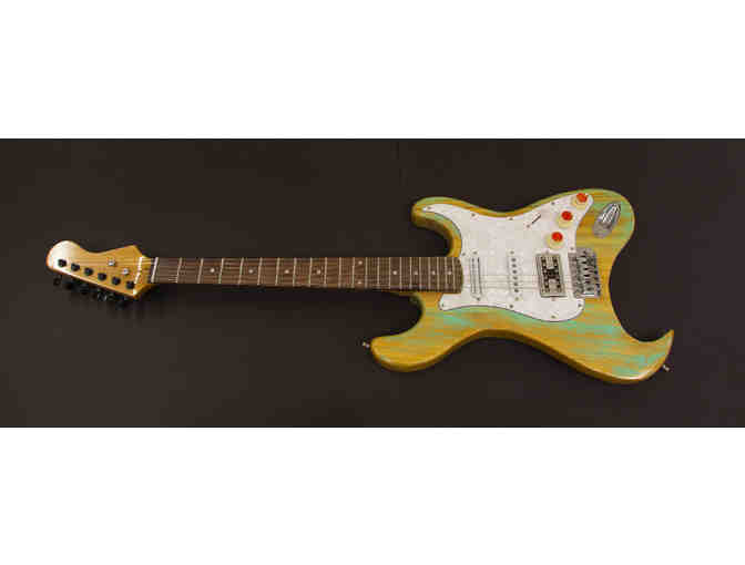 Blue Electric Guitar and Four Guitar Lessons with BJ Magoon