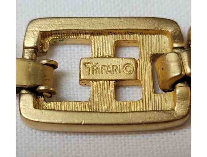 Crown Trifari Asian Motif Necklace and Earring Set