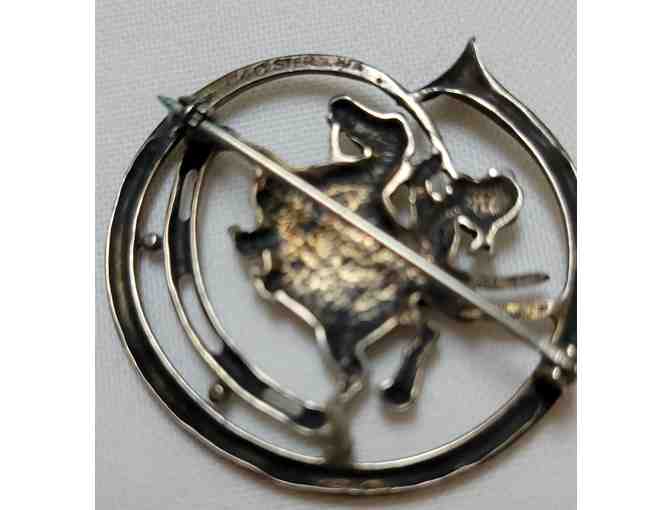 Vintage Sterling Silver Rocking Horse Brooch MFA
