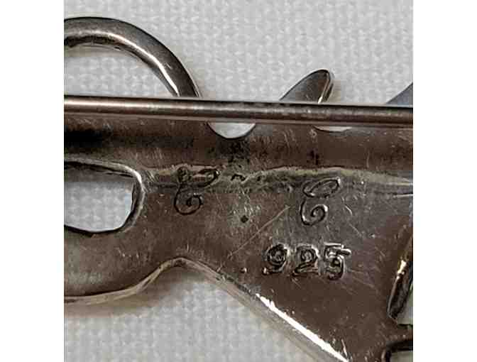 Vintage Sterling Silver Equestrian Bar Pin