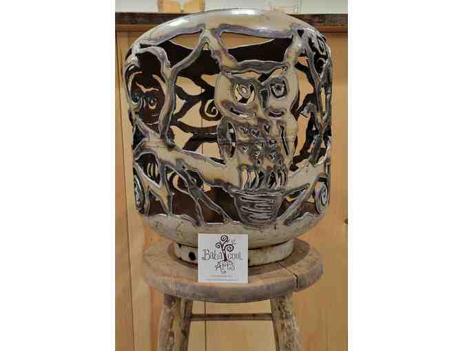 Owl Motif Fire Bowl Luminary, by Babacool Arts