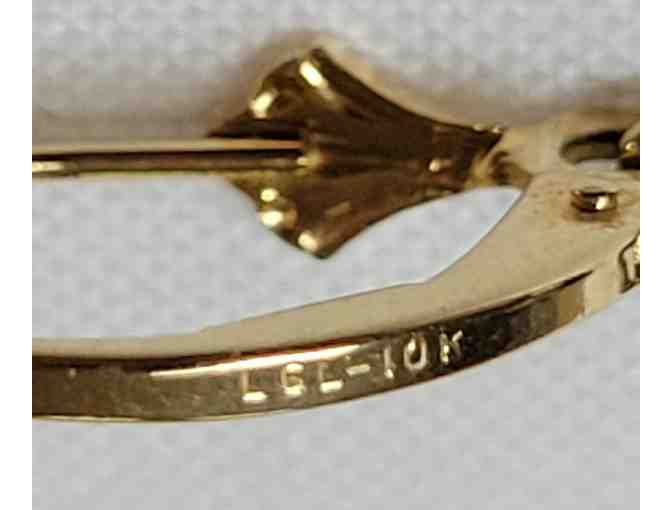 10K Gold Earrings with Blue Crystal or Gem