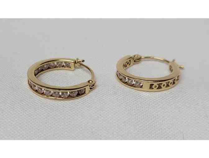 14K Gold Huggie Earrings, plus Three Pairs of Small Gold Earrings