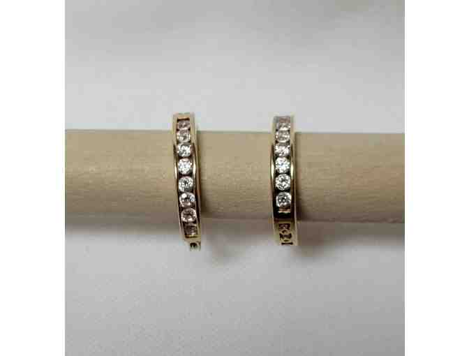 14K Gold Huggie Earrings, plus Three Pairs of Small Gold Earrings